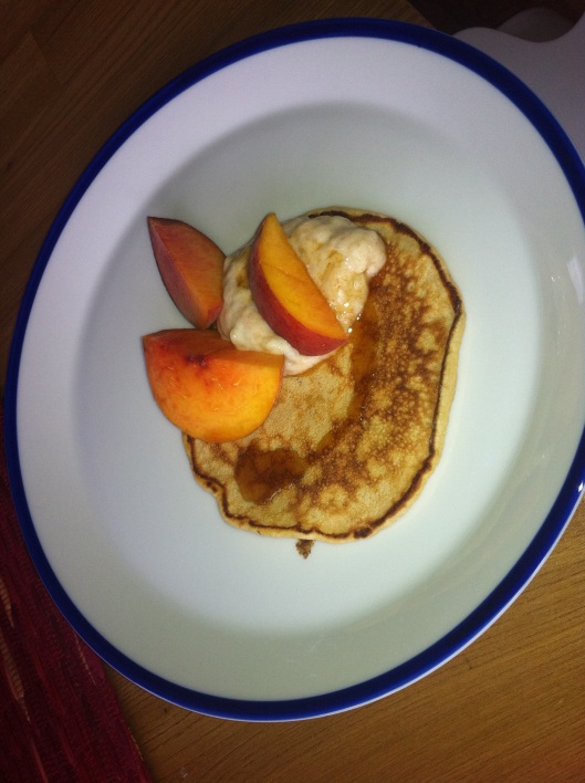 Vegan, gluten free pancakes for breakfast this morning!